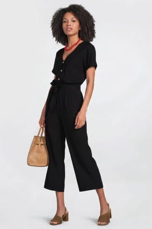 jumpsuit met linnen zwart
