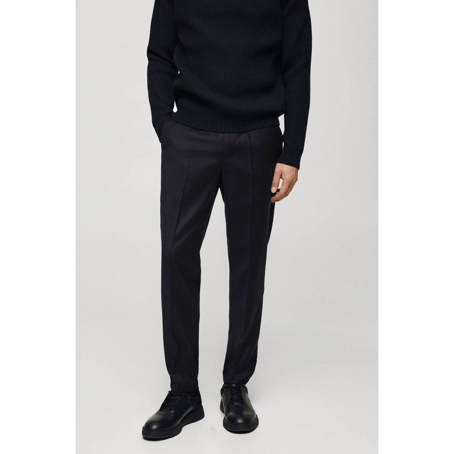 Mango Man slim pantalon donkerblauw