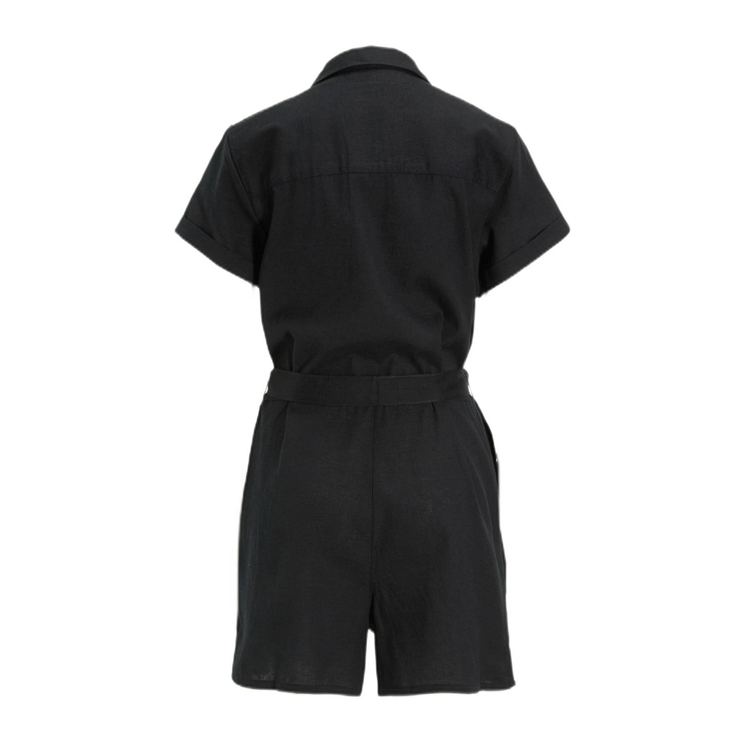 anytime linnen playsuit zwart