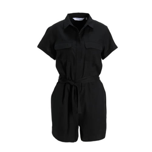 Anytime playsuit met linnen zwart afbeelding