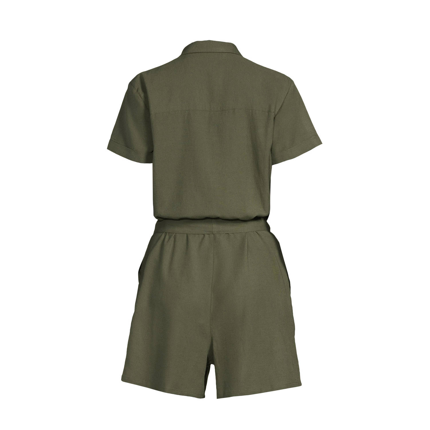 anytime linnen playsuit khaki