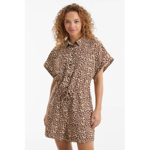 anytime playsuit met panterprint beige/bruin afbeelding