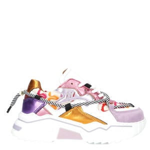 Jupiter chunky leren sneakers roze/lila
