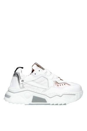 Pluto chunky leren sneakers wit/rosé