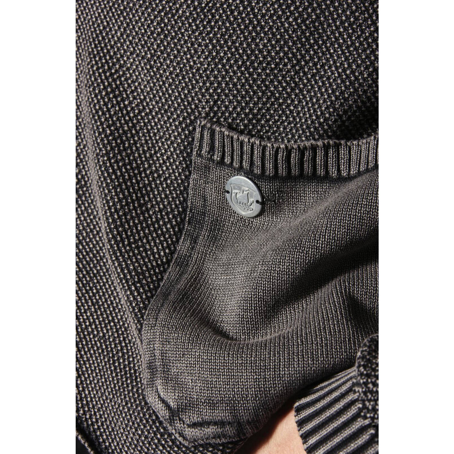 Jan Vanderstorm gebreid vest SIGURDULFAR Plus Size antraciet