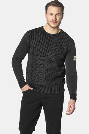 +FIT Collectie trui RABBE gebreid zwart