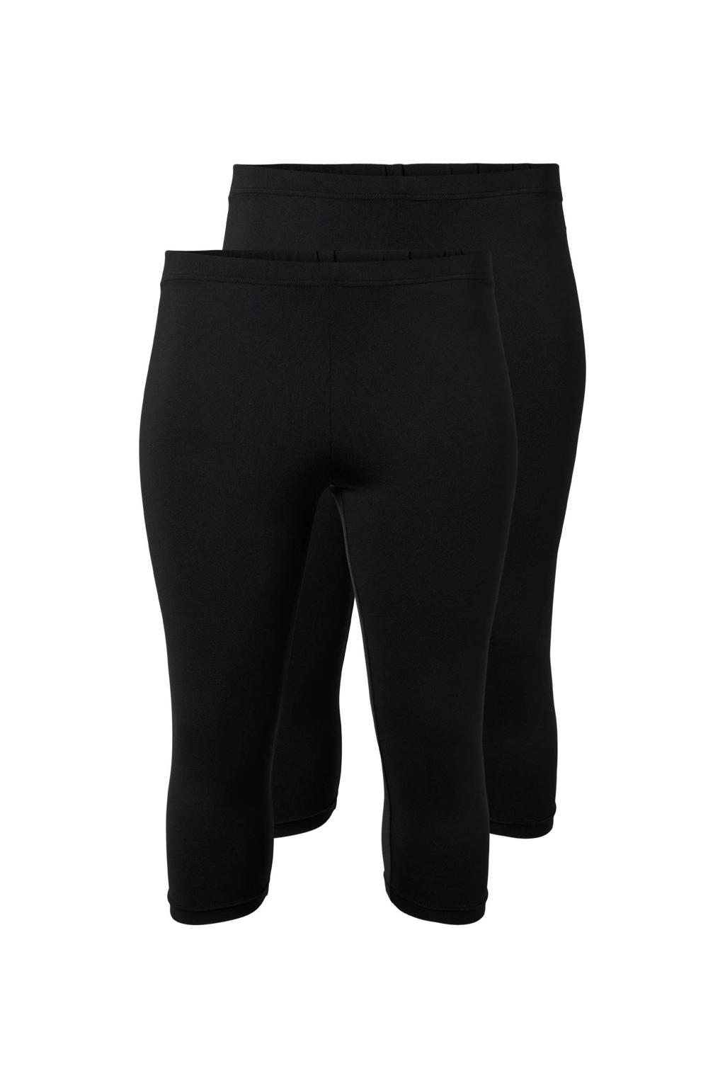 Zizzi 3/4 legging - zwart (set van 2)