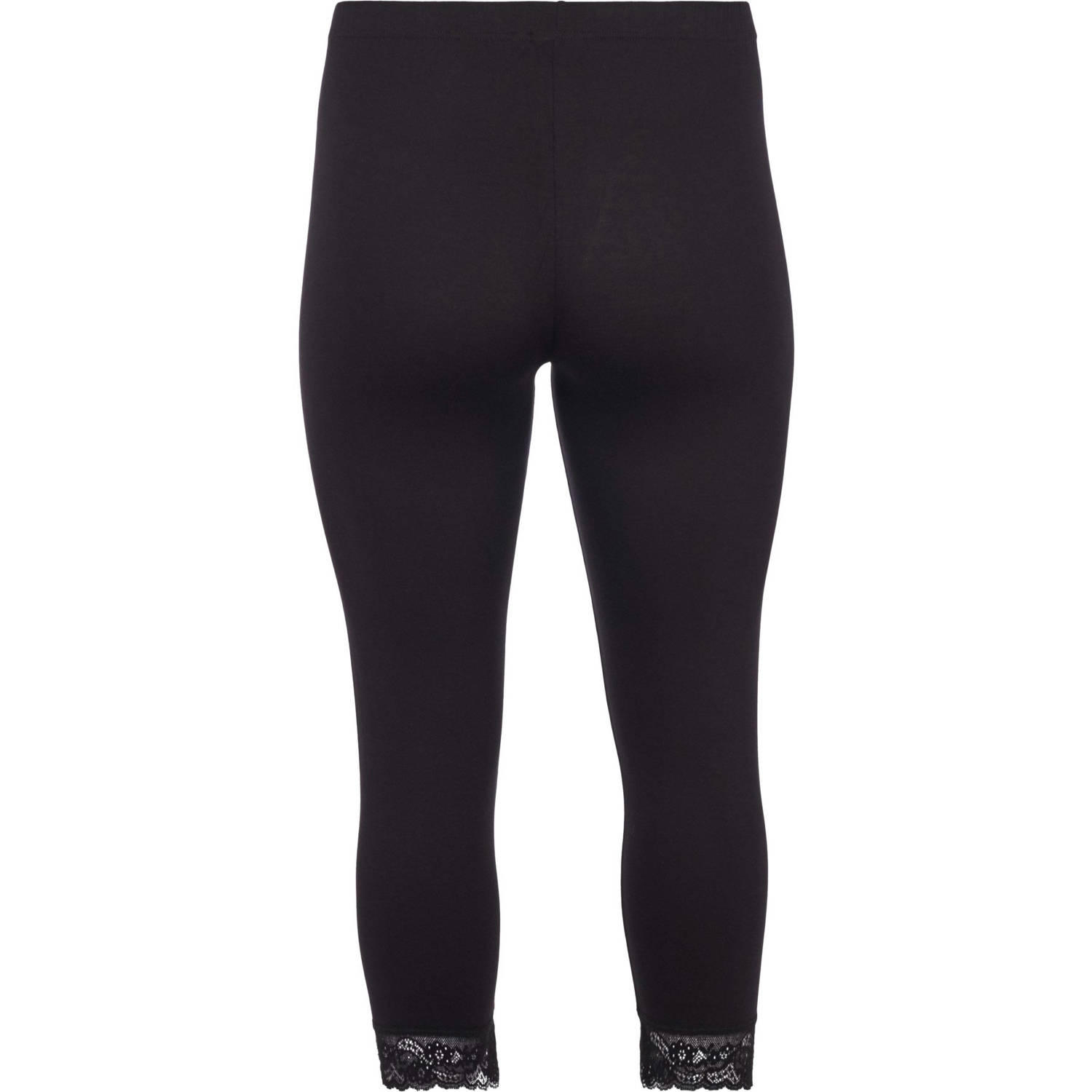Zizzi 3 4 legging met kant zwart