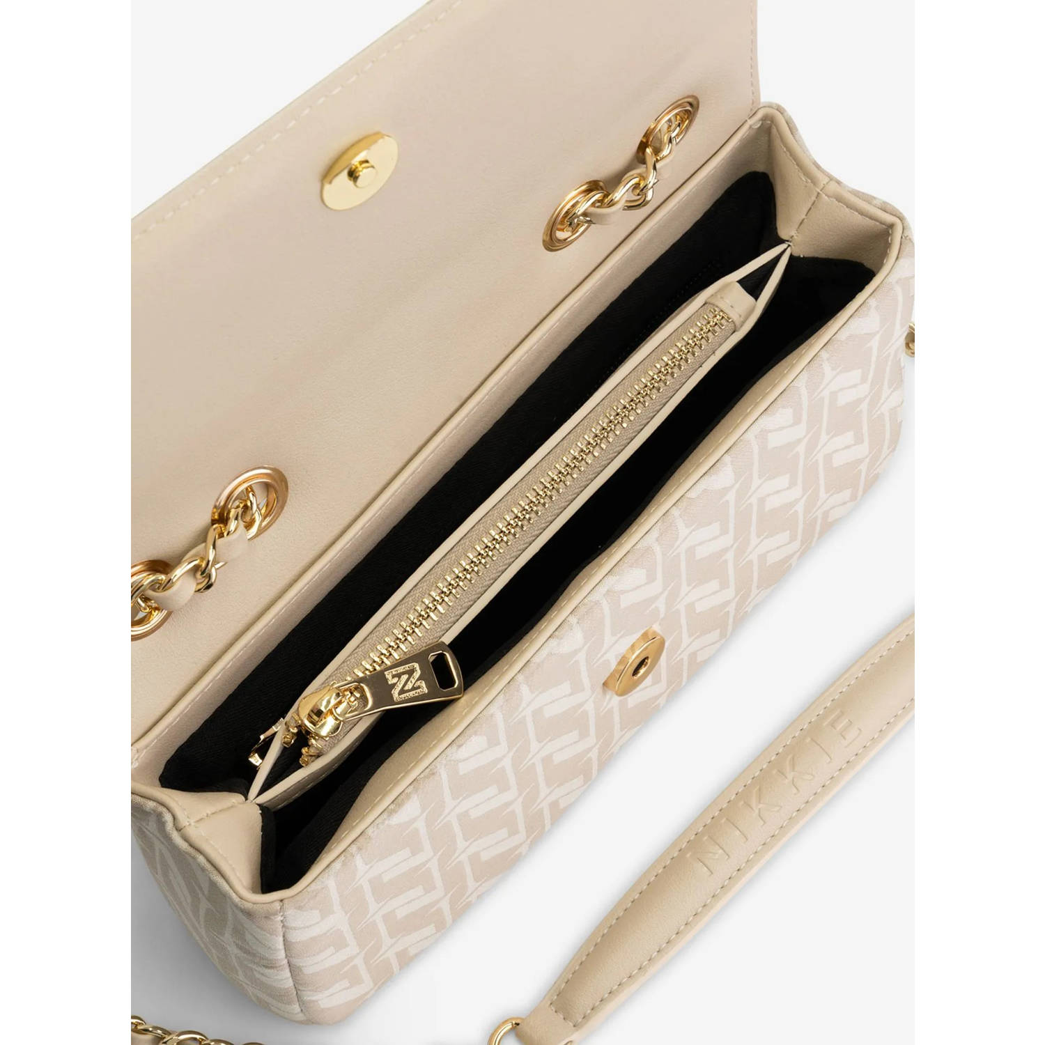 NIKKIE crossbody tas Ann Tonal Jacquard beige
