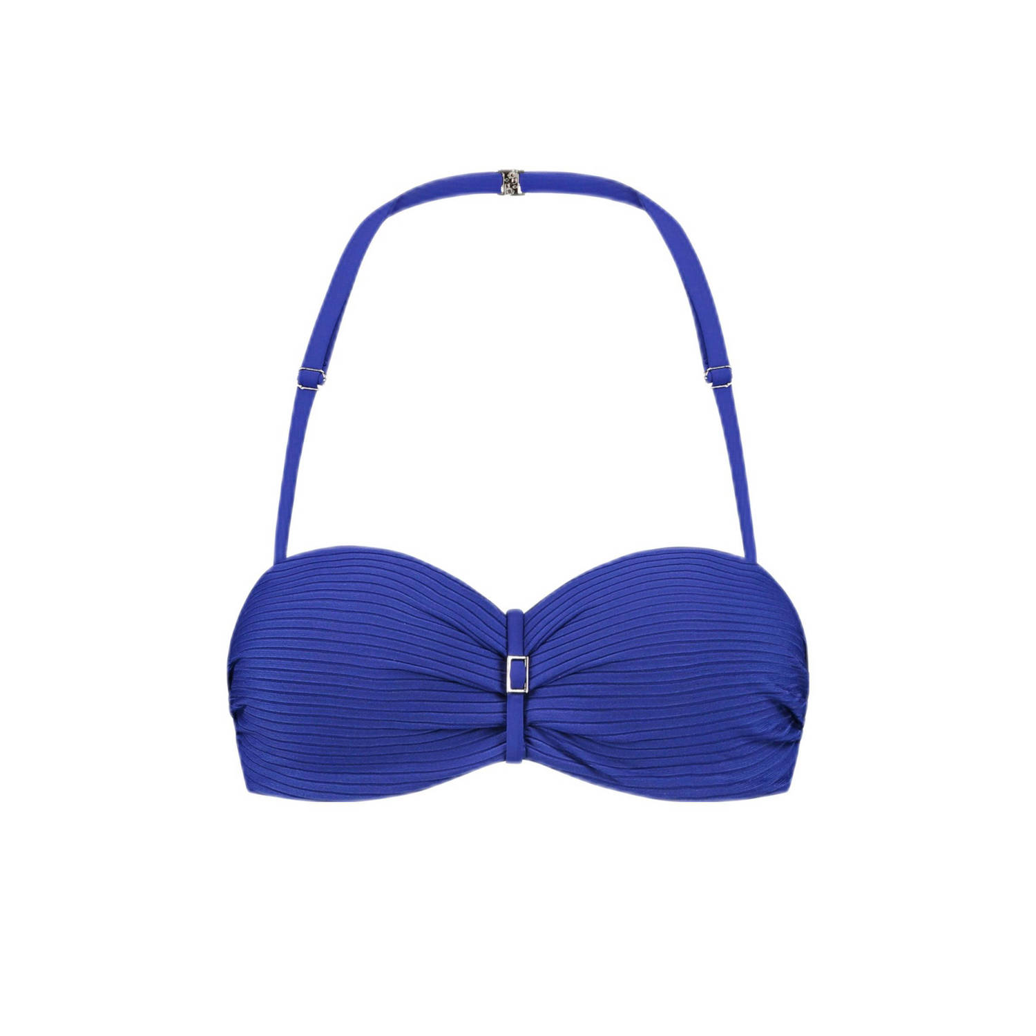 Cyell voorgevormde strapless bandeau bikinitop donkerblauw