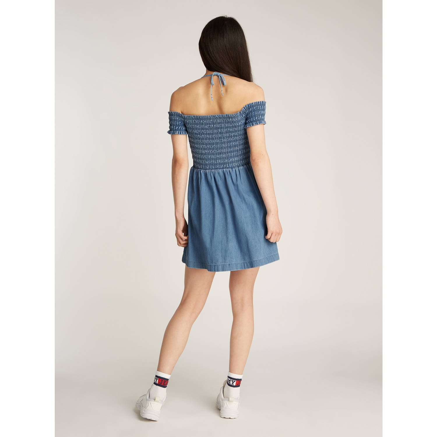 Tommy Jeans korte jurk medium blue denim