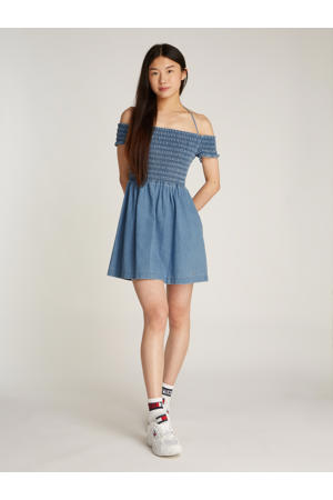 korte jurk medium blue denim