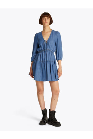 korte jurk medium blue denim