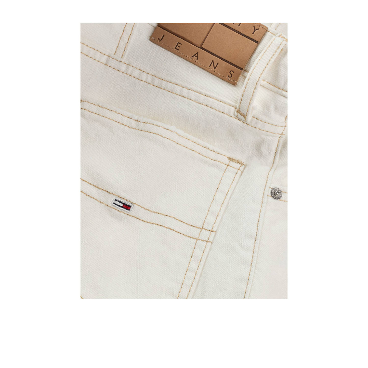 Tommy Jeans slim high waist denim short ecru