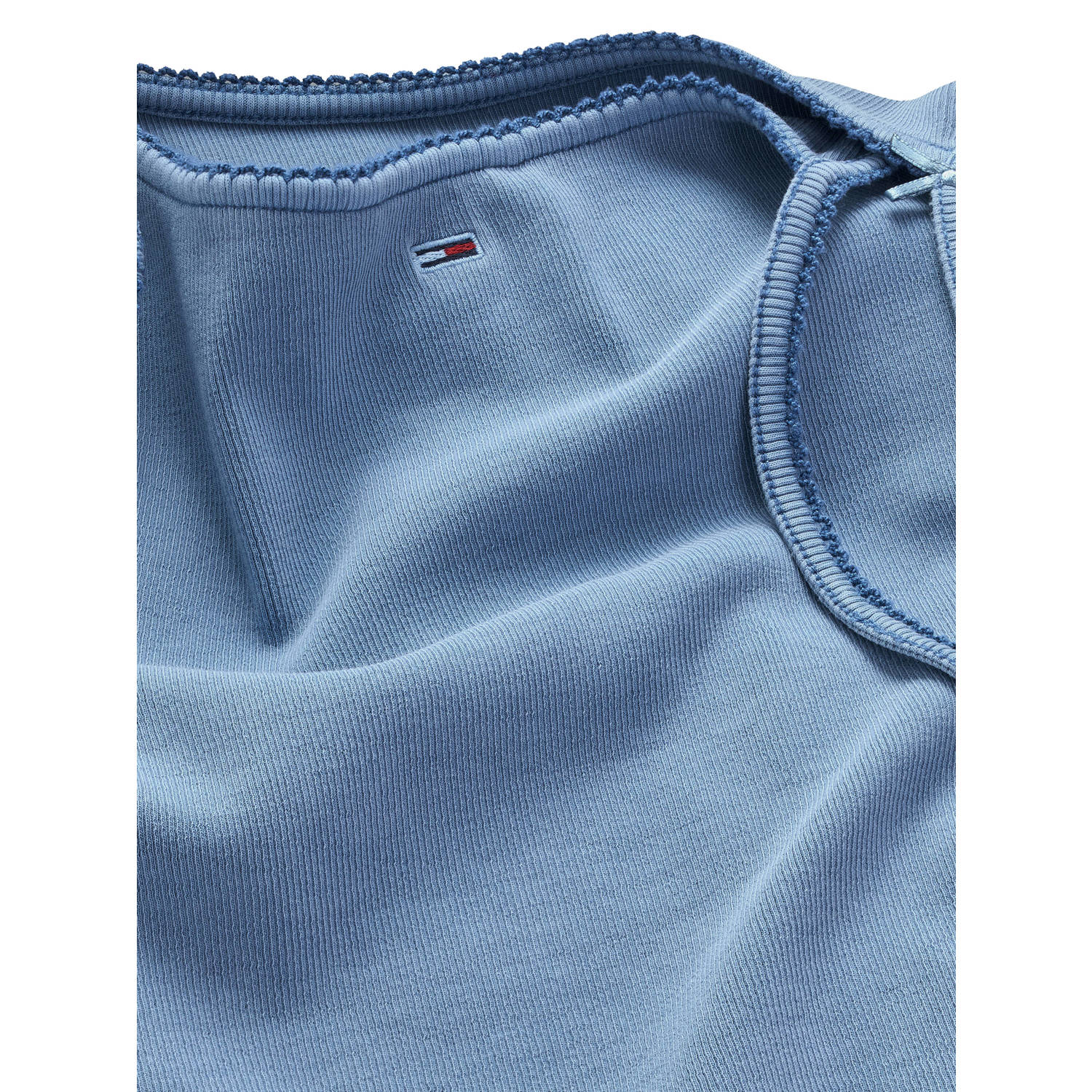 Tommy Jeans spaghettitop blauw rib gebreid