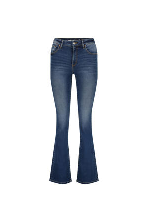 high waist flared jeans Faye dark blue denim
