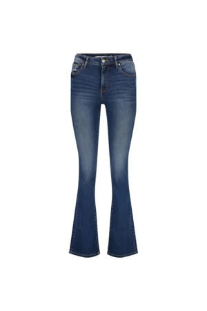 high waist flared jeans Faye dark blue denim