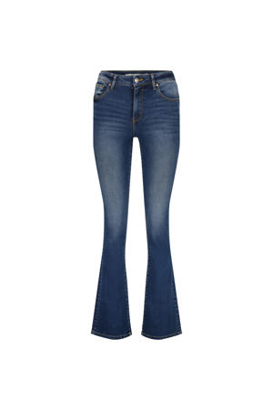 high waist flared jeans Faye dark blue denim