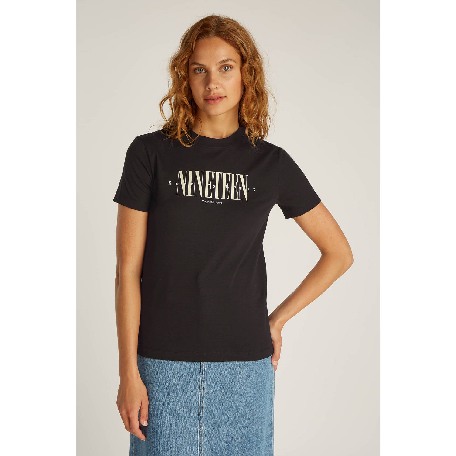 CALVIN KLEIN Dames Tops & T-shirts 19 Graphic Reg Tee Zwart