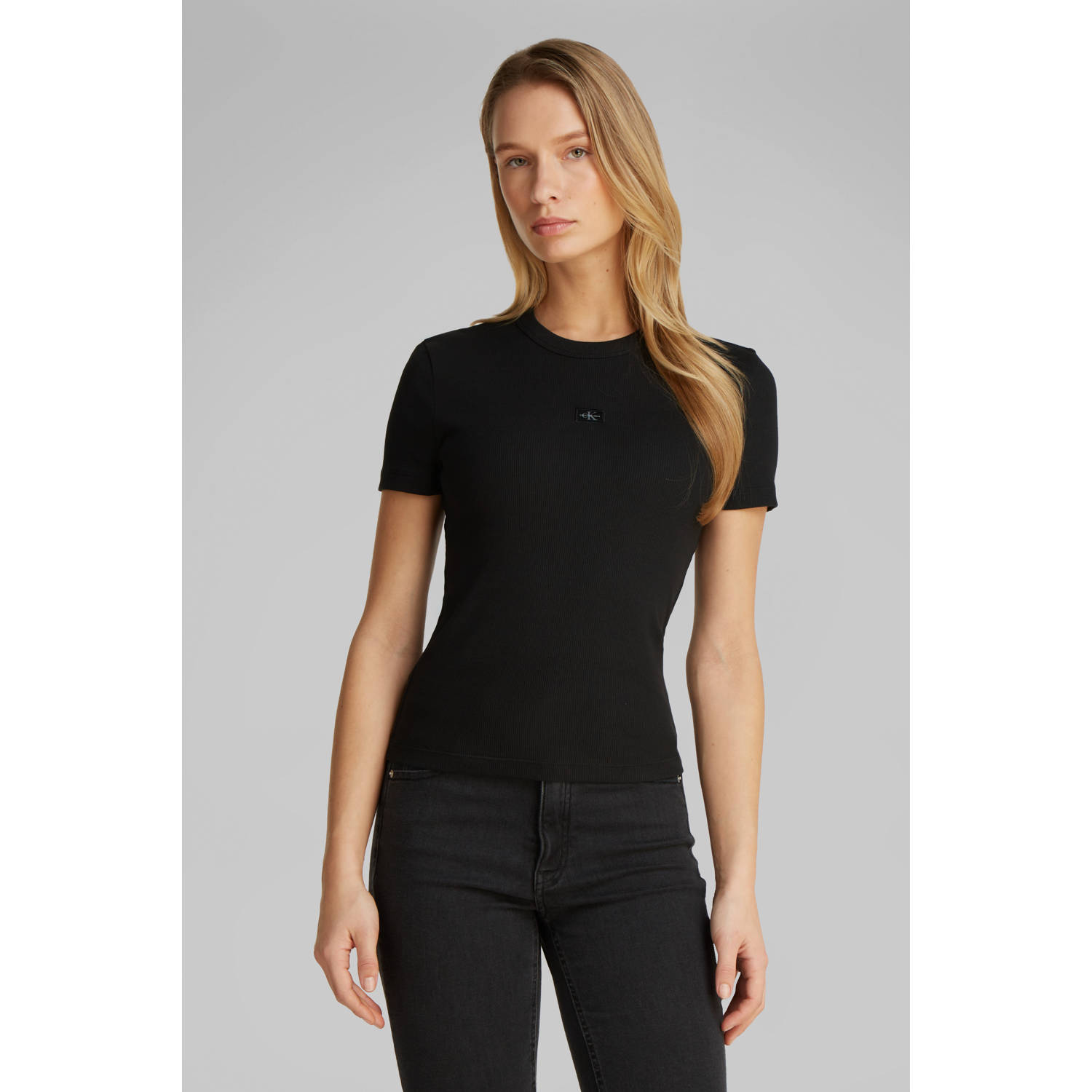 Calvin Klein Jeans T-shirt Korte Mouw WOVEN LABEL RIB J20J225245