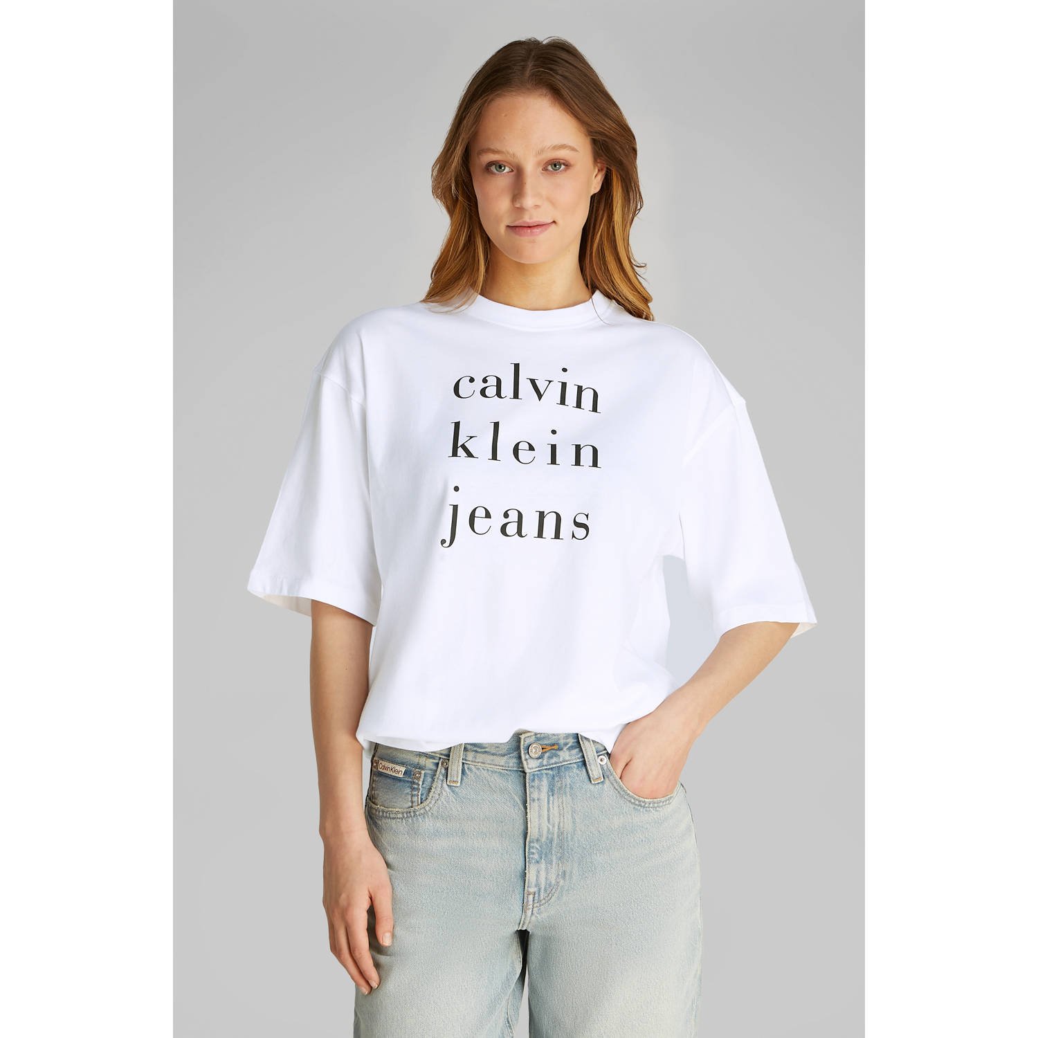 Calvin Klein Jeans T-shirt met labelprint model 'CKJ LOGO'