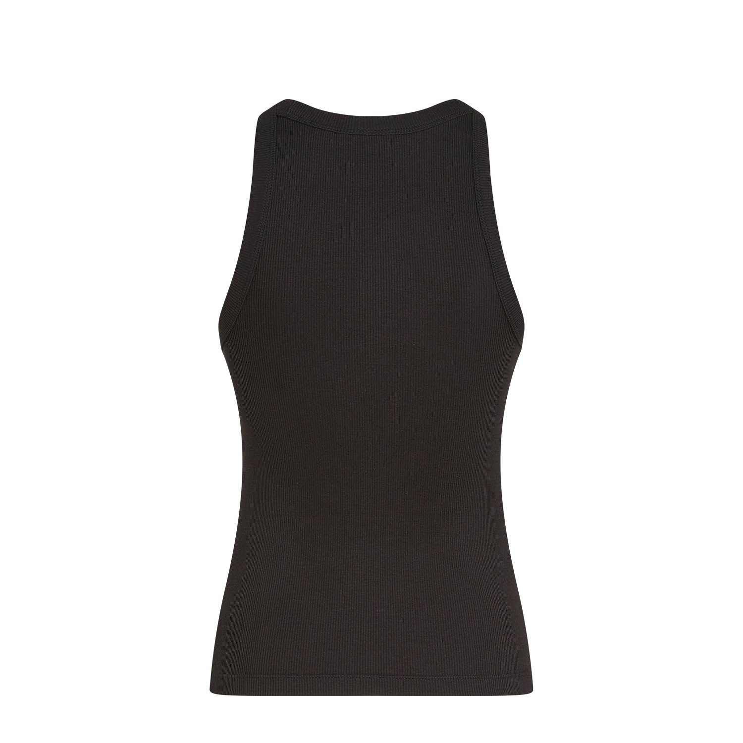 CALVIN KLEIN JEANS top zwart rib gebreid