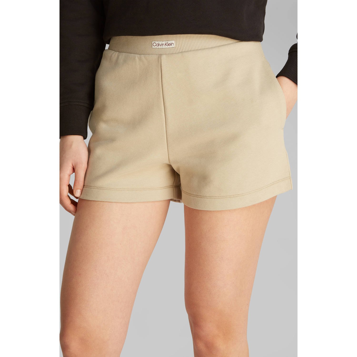 CALVIN KLEIN Dames Broeken Placed Institutional Short Beige