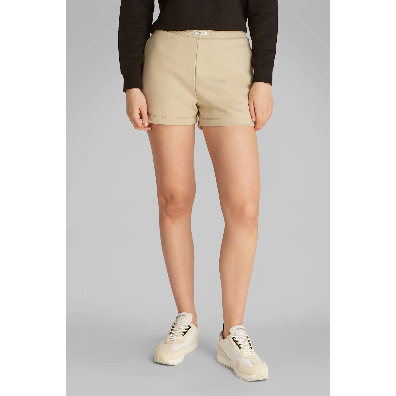 CALVIN KLEIN JEANS regular waist sweatshort beige