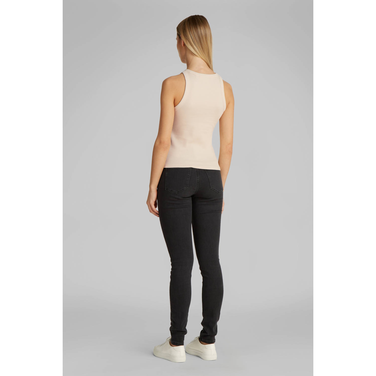 CALVIN KLEIN JEANS top zand rib gebreid