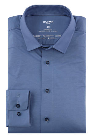 jersey overhemd 24/7 - Luxor modern fit blauw