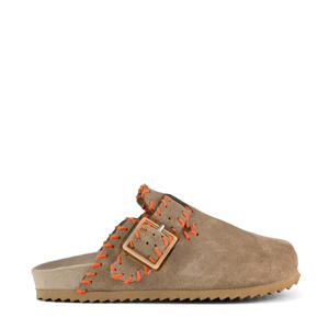   suède slippers taupe