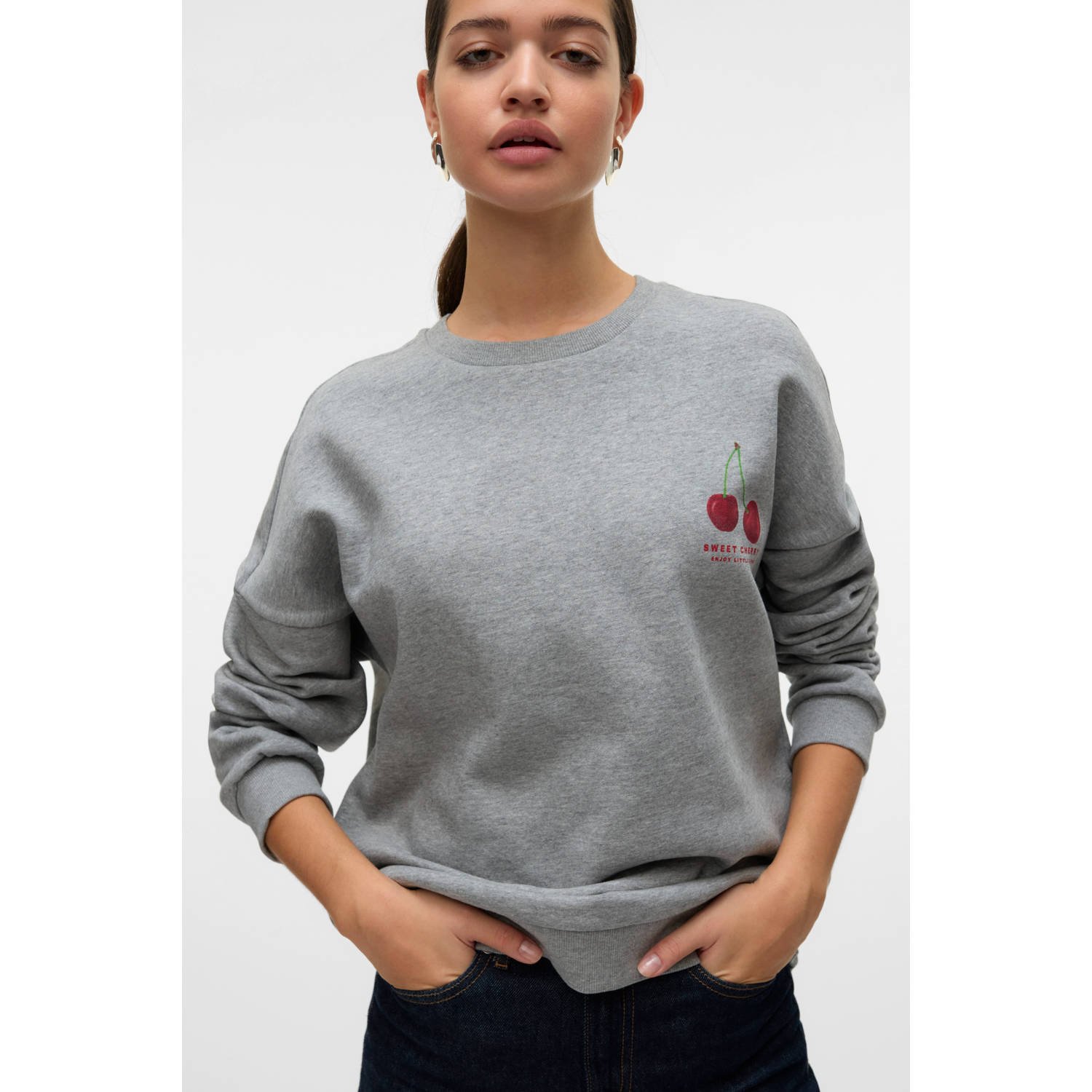 VERO MODA sweater grijs