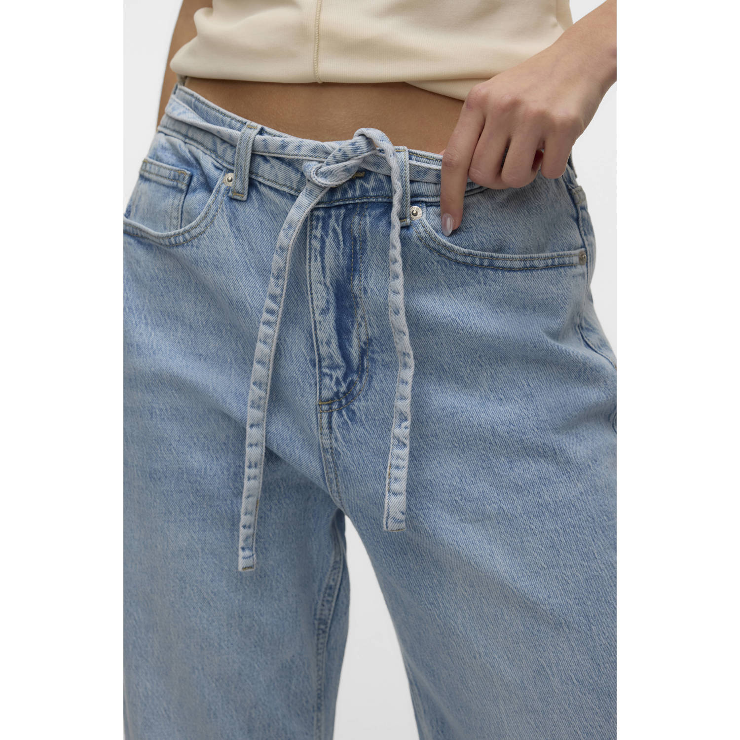 VERO MODA high waist wide leg jeans VMTESSA light blue denim