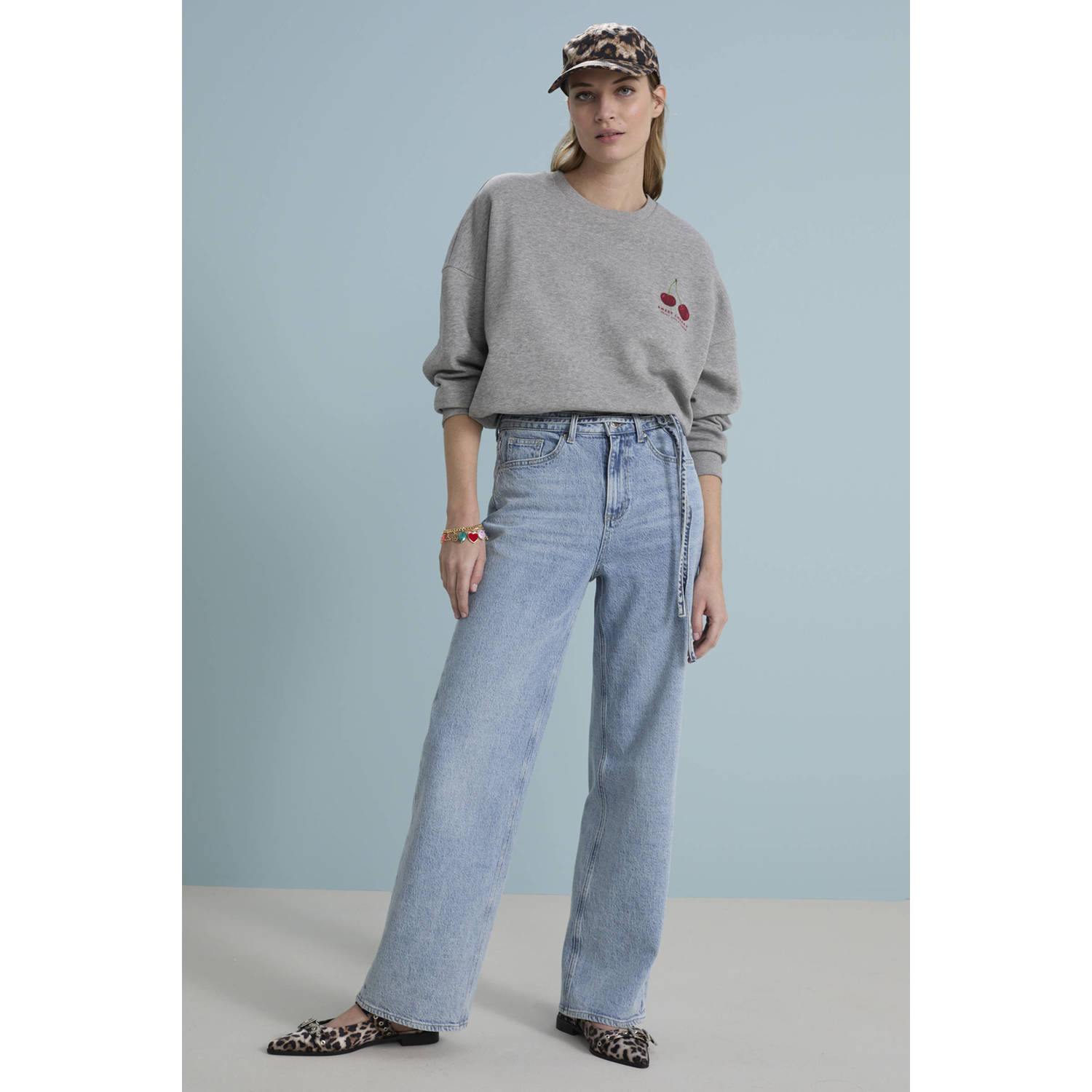VERO MODA high waist wide leg jeans VMTESSA light blue denim