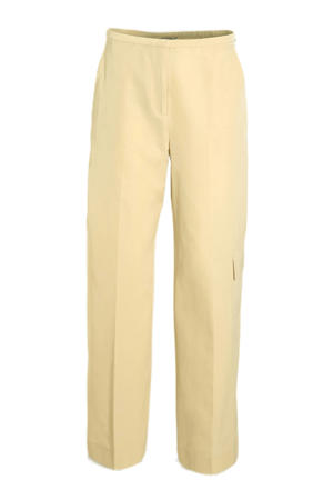 straight regular waist casual broek lichtgeel