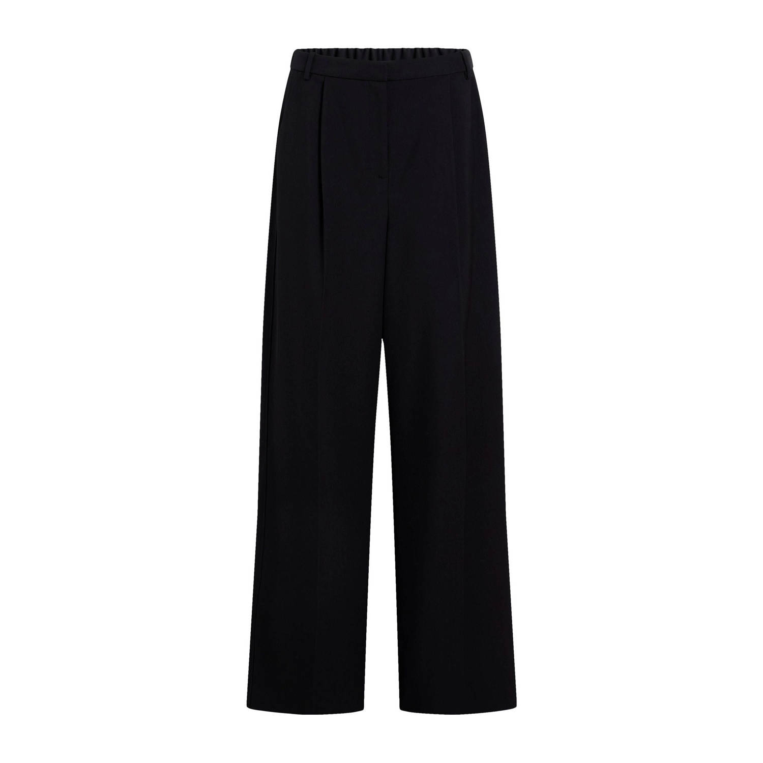Calvin Klein wide leg regular waist pantalon zwart
