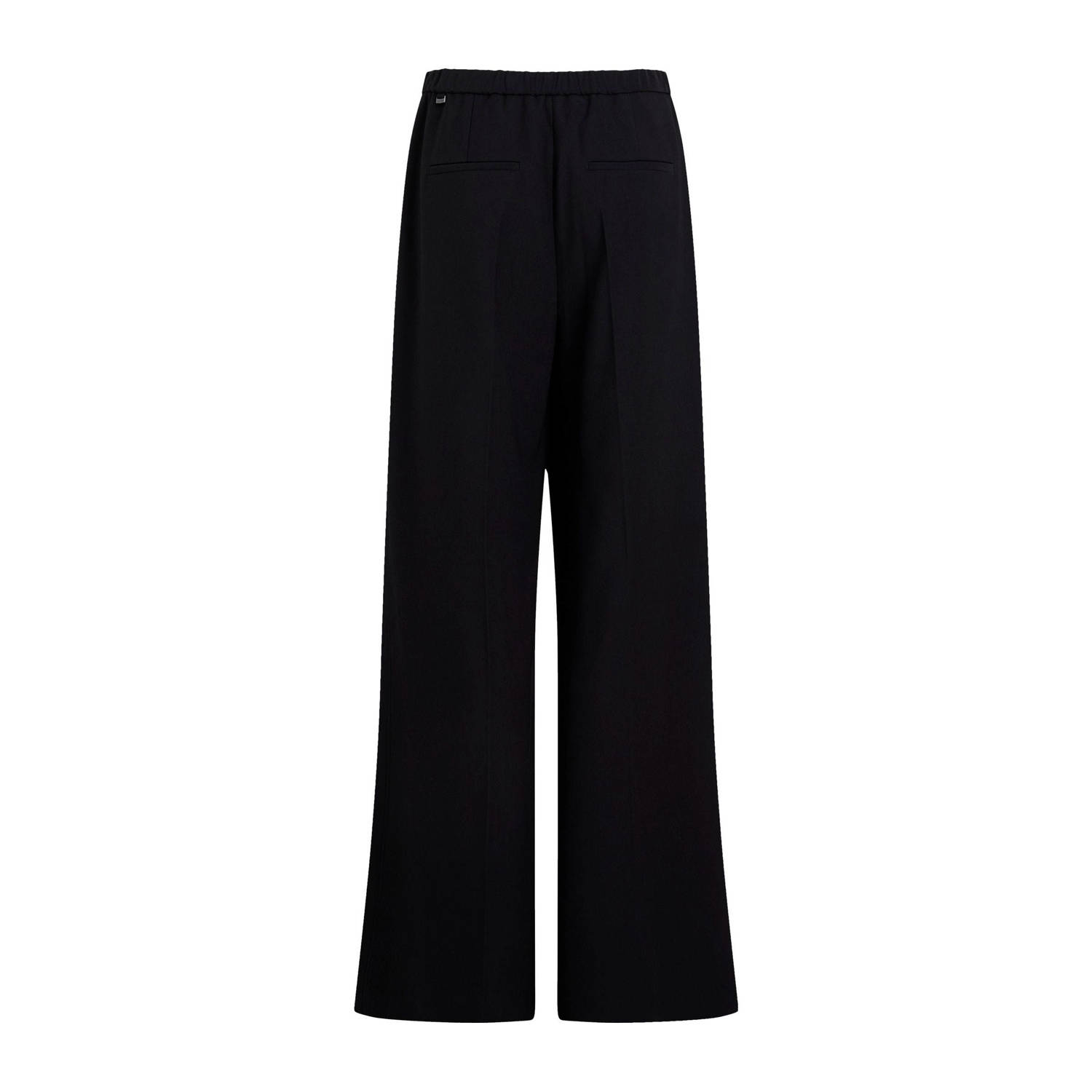 Calvin Klein wide leg regular waist pantalon zwart