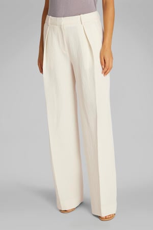 straight regular waist pantalon wit