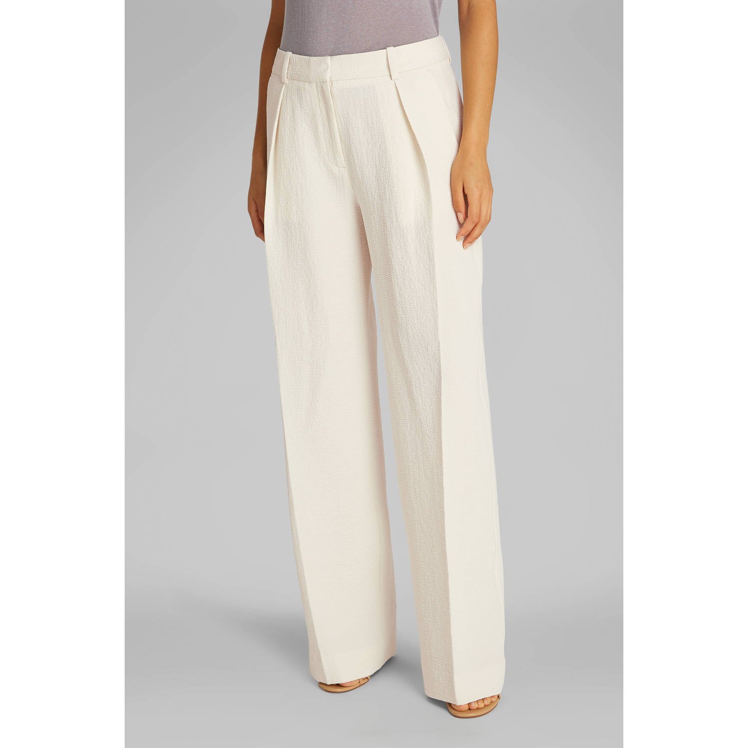 Calvin Klein straight regular waist pantalon wit