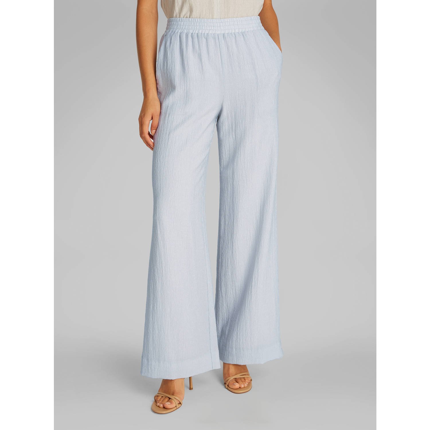 Calvin Klein wide leg regular waist casual broek lichtblauw