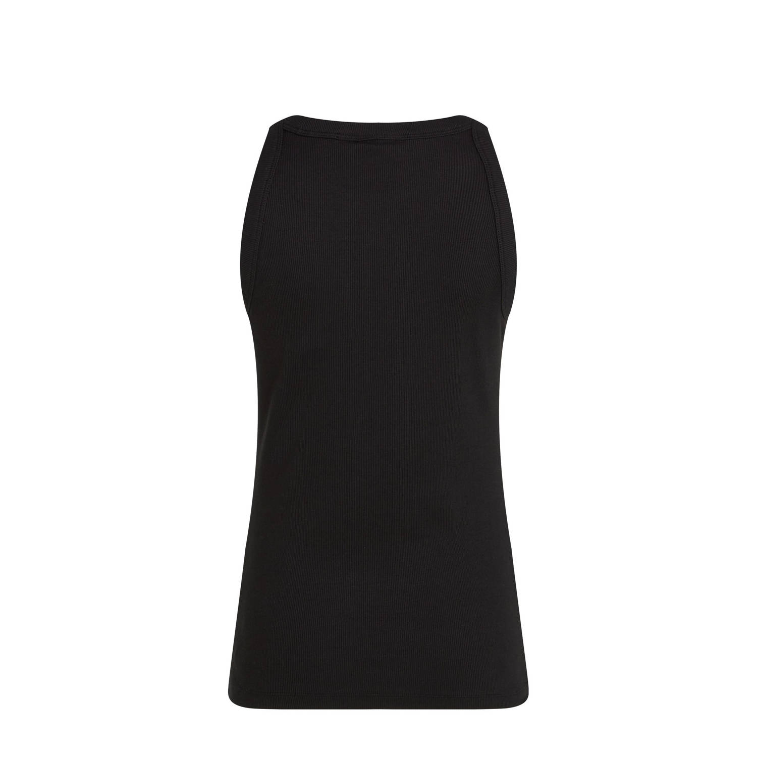 CALVIN KLEIN JEANS top zwart rib gebreid