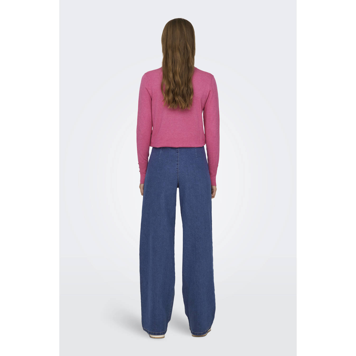 JDY high waist wide leg jeans GEGGO medium blue denim