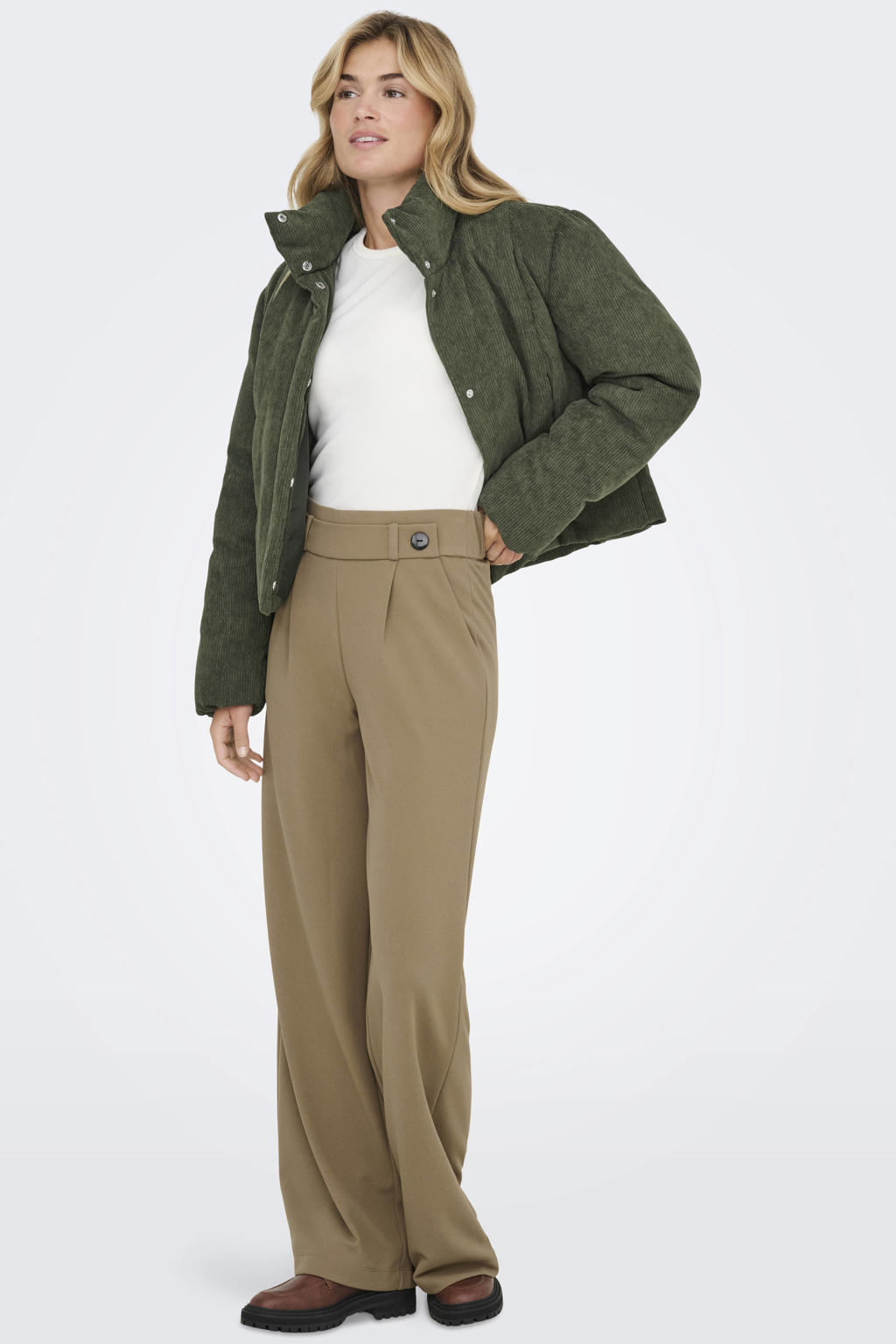 Skinny broek met hoge taille - BIEGE - 19.00