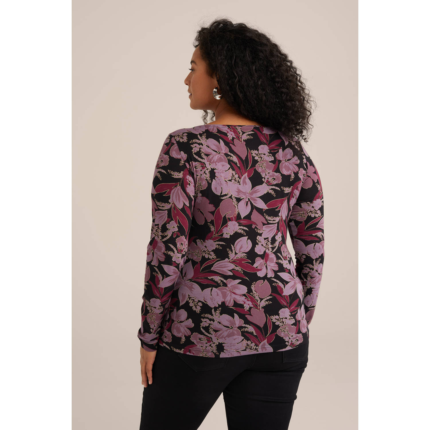 WE Fashion Curve longsleeve paars