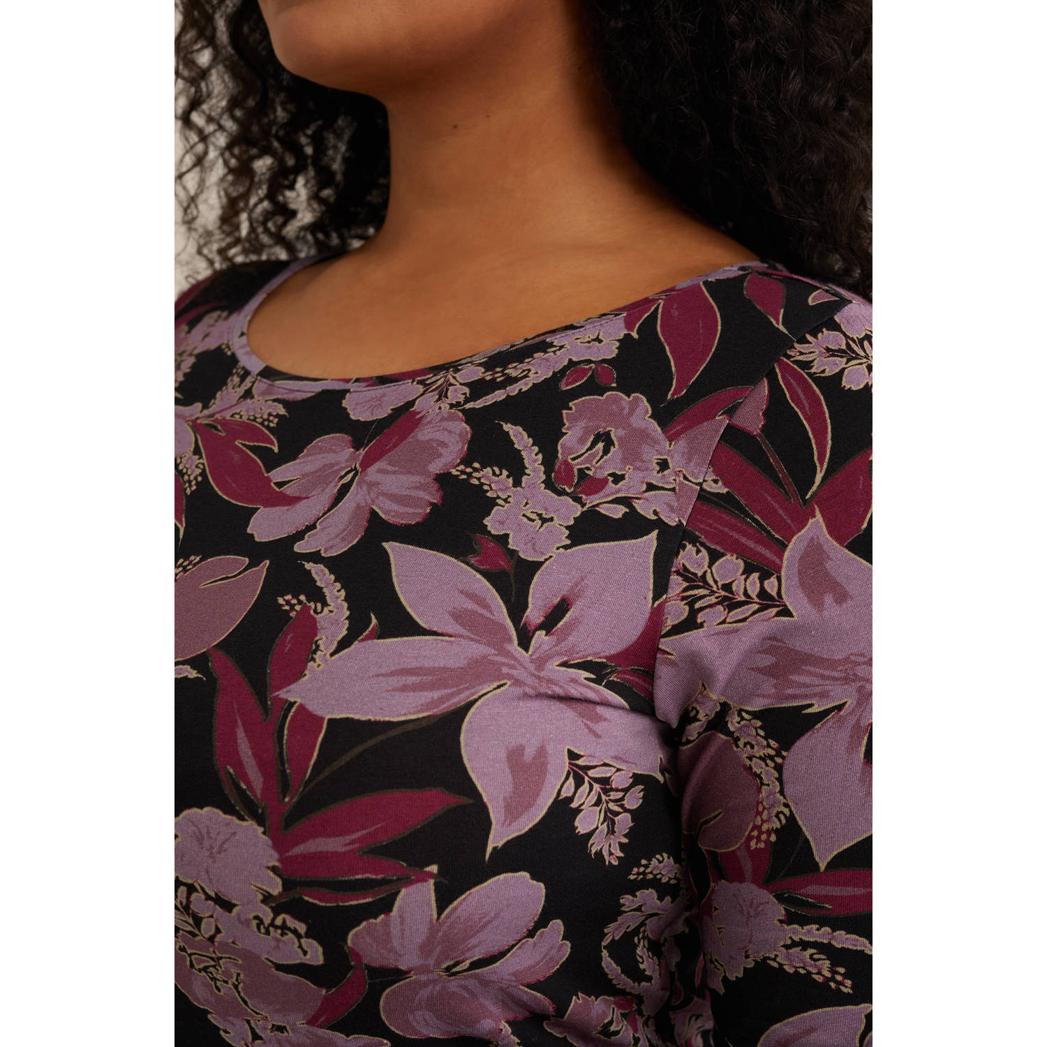 WE Fashion Curve longsleeve paars