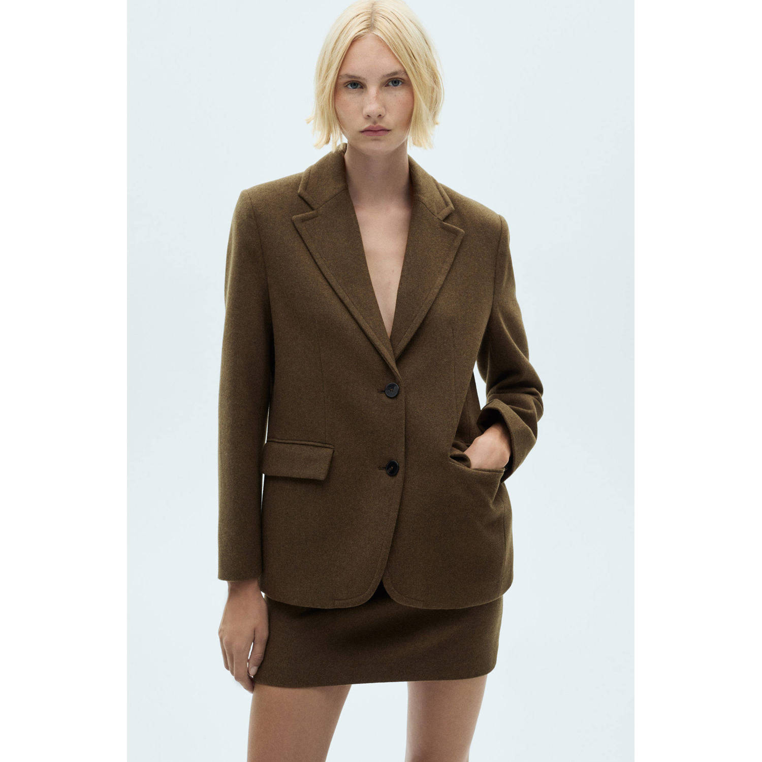 Mango regular blazer bruin