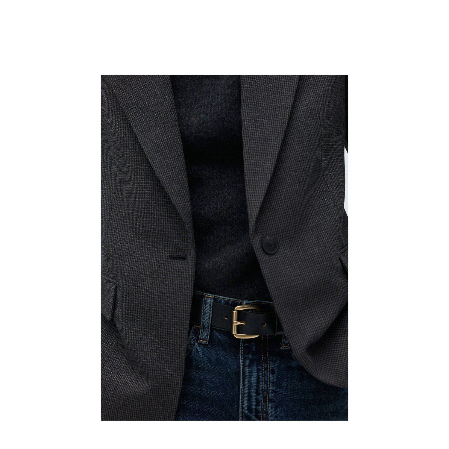 Mango regular blazer donkerblauw