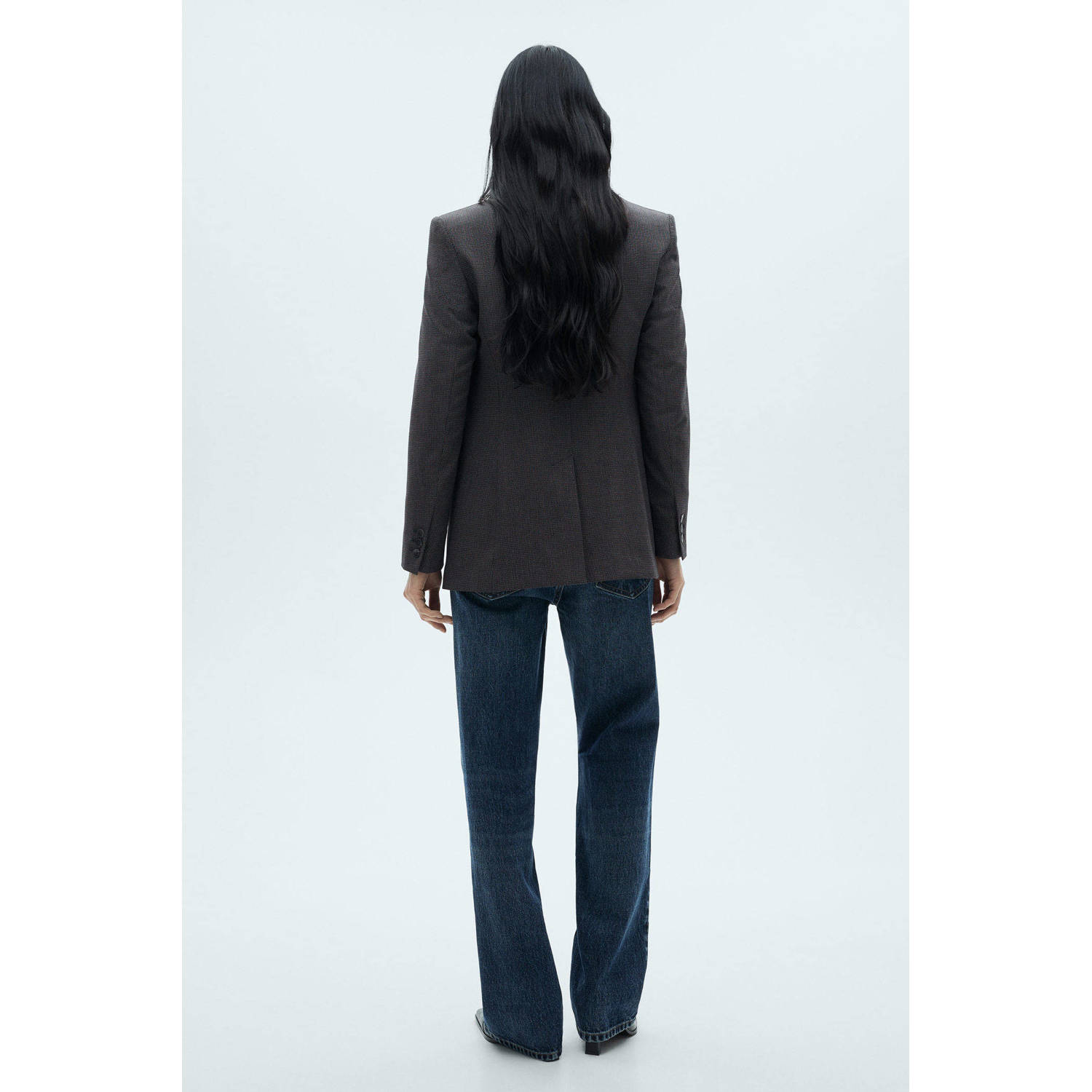Mango regular blazer donkerblauw