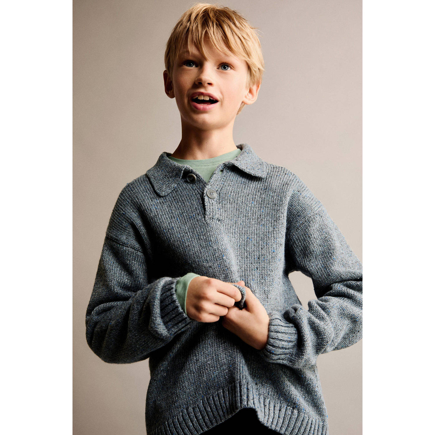 Mango Kids trui grijs gebreid