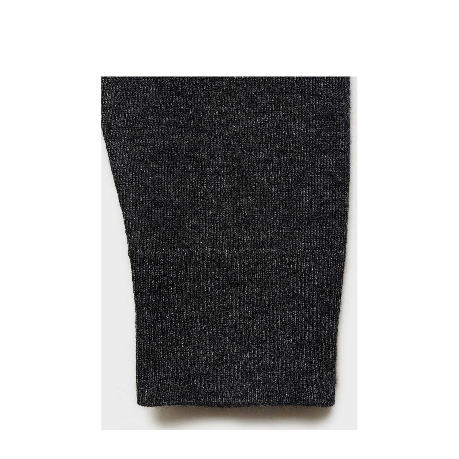 Mango vest antraciet fijn gebreid